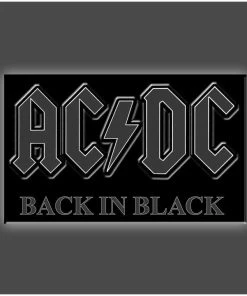 Get Down Art AC/DC Collection "Back In Black" Stretched Canvas Print (Various Sizes)