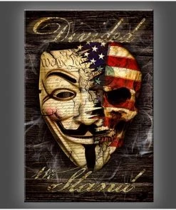 Daveed Benito Daveed Benito - Political Propaganda "Divided We Stand" Stretched Canvas Print (Various Sizes)