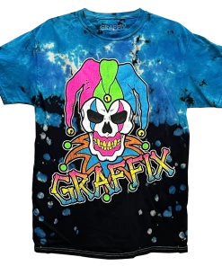 "Neon Graffix" Garment Dye T-Shirt G-BD-603-TEE-BLUBLK