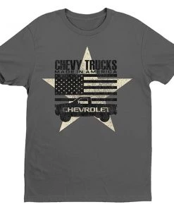 "Trucks Silverado Star & Flag" T-Shirt G-GM-286-TEE-CHAR
