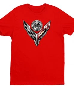"Corvette Double Logo" T-Shirt G-GM-304-TEE-RED