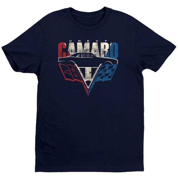 "RW&B Camaro And Emblem" T-Shirt G-GM-367-TEE-NVY 3 "RW&B Camaro And Emblem" T-Shirt G-GM-367-TEE-NVY