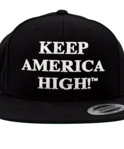 "Keep America High" 6 Panel Flat Bill Black Hat KAHHG009