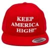 "Keep America High" 6 Panel Flat Bill Red Hat KAHHG010