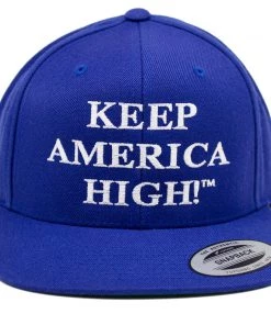 "Keep America High" 6 Panel Flat Bill Blue Hat KAHHG011