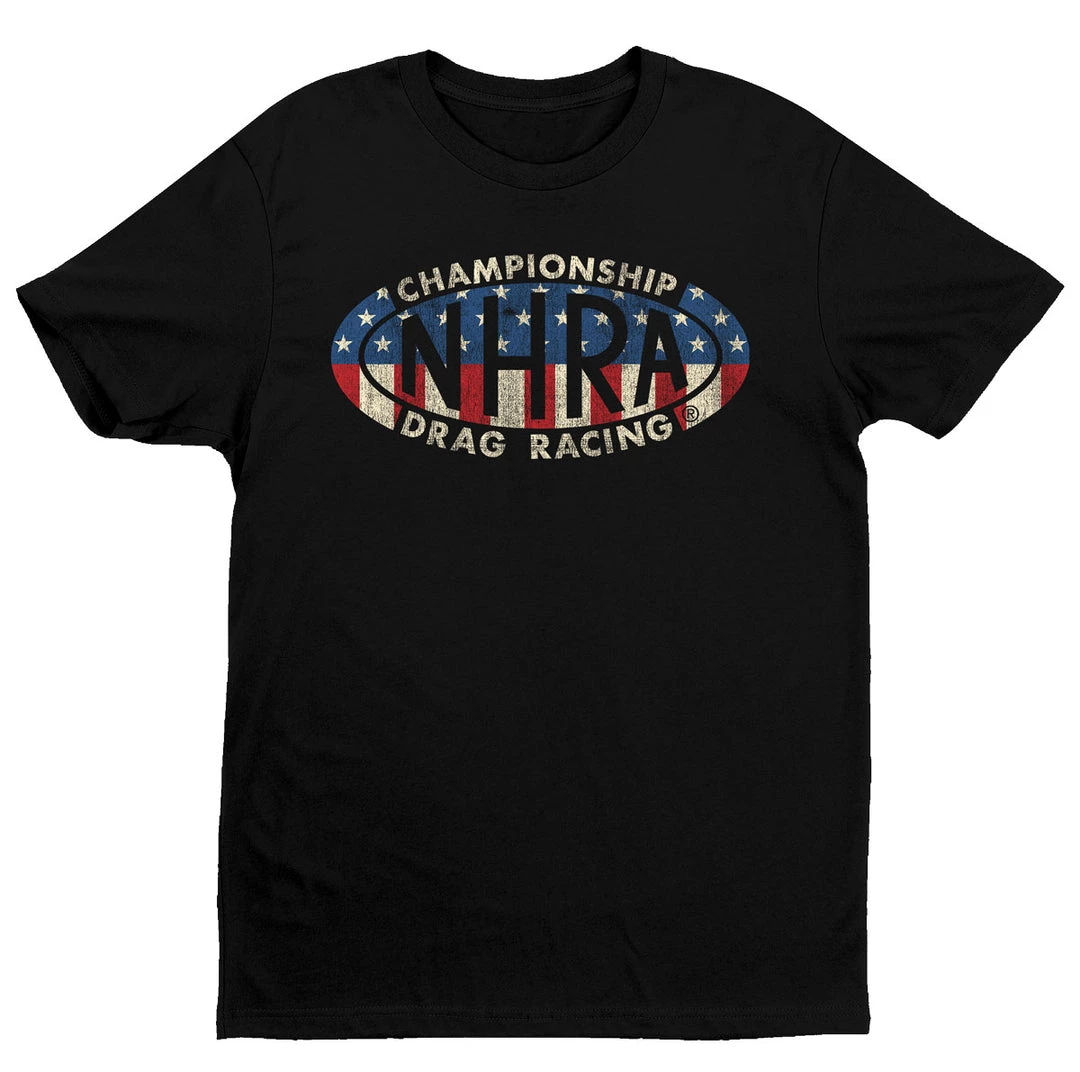 Get Down Art NHRA Oval Logo USA Flag Distressed T-Shirt 507 Black 3 Get Down Art NHRA Oval Logo USA Flag Distressed T-Shirt 507 Black