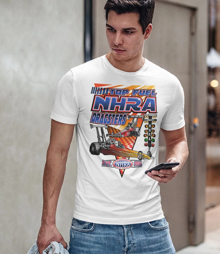 Get Down Art NHRA Double Dragsters T-Shirt 678 White 4 Get Down Art NHRA Double Dragsters T-Shirt 678 White